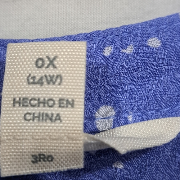 Women's Blue Plus Size Terra & Sky Peplum Top Size 0X 14W - Picture 4 of 16